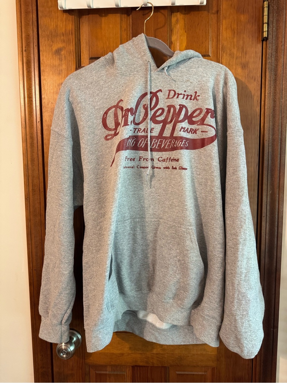 Men's Gray Pullover Hoodie with Red Logo